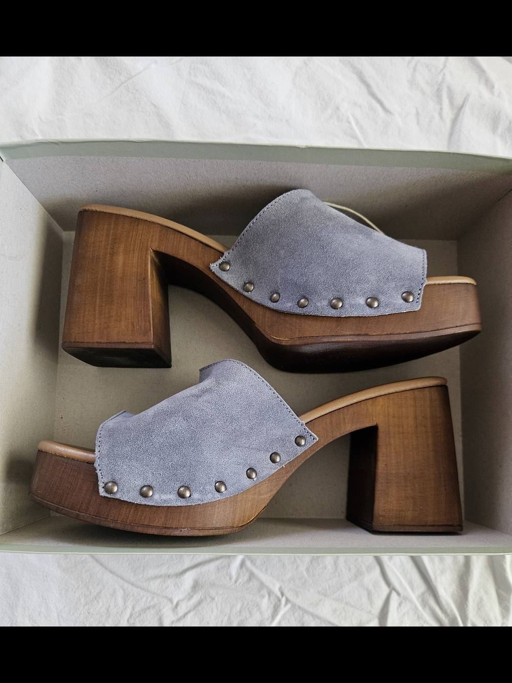 ✨ NWT In Box - Verderosmarino Made in Tuscany Wooden Heel Sandals – Size US 9 ✨